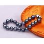 JYX Pearl Necklace Bracelet Set AAA Elegant 8-9mm Round Black Freshwater Cultured Pearl Necklace Bracelet Set for Women