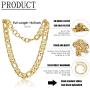 Gold Figaro Chain Choker Necklace Short for Women 16'' 18K Gold Plated Punk Gothic Hip Hop Thick Cuban Link Chunky Necklace for Womens Girls