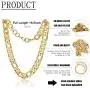 Gold Figaro Chain Choker Necklace Short for Women 16'' 18K Gold Plated Punk Gothic Hip Hop Thick Cuban Link Chunky Necklace for Womens Girls