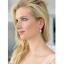 Mariell Dainty 14K Rose Gold Cubic Zirconia Halo Teardrop Pear-Shaped Dangle Earrings - Bridals & Formals