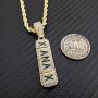 BLINGFACTORY Hip Hop Iced Lab Diamond Xanax Pendant & 4mm 24'' Rope Chain Necklace