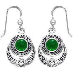KWUNCCI Celtic Knot Claddagh Dangle Drop Earrings Sterling Silver Plated Irish Earrings for Women Girls