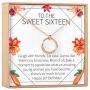 Dear Ava Sweet 16 Gift Necklace: Sweet Sixteen, 16th Birthday, Daughter, Granddaughter, Niece, Friend, 2 Linked Circles (Rose-Gold-Plated-Brass, NA)