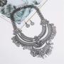 LZHLQ Fashion Bib Necklace for girl Bohemian Coin Statement Necklace and earrings Punk Ethnic Style Jewelry Set for Women