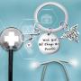 BEKECH LVN Keychain Licensed Vocational Nurse Gift with God All Things are Possible Keychain with Nurse Caduceus Stethoscope Charm Gift for Nurse Graduation Medical Student