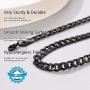 PROSTEEL Stainless Steel 7mm Cuban Link Chain/7mm Figaro Chain/5mm 3D Chain for Men Women, Hypoallergenic, Suitable for Sensitive Skin, 18''/20''/22''/24''/26''/28''/30'', Come Gift Box