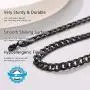 PROSTEEL Stainless Steel 7mm Cuban Link Chain/7mm Figaro Chain/5mm 3D Chain for Men Women, Hypoallergenic, Suitable for Sensitive Skin, 18''/20''/22''/24''/26''/28''/30'', Come Gift Box