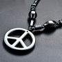 Xileg Black Leather Anti-War Peace Sign Symbol Pendants Necklaces for Women Jewelry Charm Men Boys Long Necklace