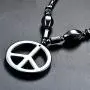 Xileg Black Leather Anti-War Peace Sign Symbol Pendants Necklaces for Women Jewelry Charm Men Boys Long Necklace