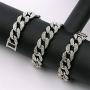Nanafast Cuban Chain Necklace Hip Hop Iced Out Rhinestone Choker Necklace for Men Women Fashion Hip Hop Jewelry 16-30 Inch