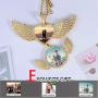 DOSBOO DIY Picture Necklace Personalized Custom Photo Angel Wing & Heart-Shaped & Round Pendant with 18 Gold Silver Rope Chain Hip Hop Jewelry