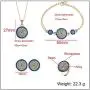 Lucky Round Evil Eye Jewelry Set, AILUOR Gold Inspirational Turkish Hamsa Blue Cubic Zirconia Crystal Evil Eye Charm Pendant Necklace,Ring,Bracelet and Stud Earrings Sets for Girl Women