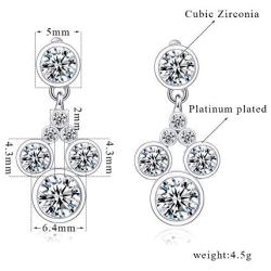 Deelan Mickey Jewelry Stud Earrings For Women Mouse Drop Dangle Charm Rose Gold Platinum Plated Zircon Earring