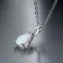 18K White Gold/Rose Gold Plated Opal Necklace for Women