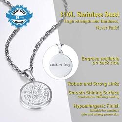PROSTEEL Tetragrammaton Pentacle Necklace, Customize Available, Eliphas Levis Pentagram Protection, Amulet Wiccan, Magical,The Ancient Power Name of God