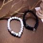 YADOCA 2 Pcs Magnetic Couples Bracelets for Women Men Beaded Matching Bracelets for Him and Her Connect Bracelet Crown Bracelet for Couple Valentine’s Day Gift Best Friend Bracelets Friendship