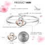 Sllaiss “Heart with Heart” Double Hearts Crystal Bangle Bracelet Rose Gold/Platinum Plated Bracelet Jewelry Made With Swarovski Crystals for Women Mom Wife for Birthday Anniversary Christmas