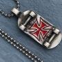 Tribal Jewelry Red German Knight of templar Cross Skateboard Skater X-Game Xtreme sport Surfer fashion Pewter Boys Unisex Mens Pendant Necklace Charm Protection Amulet for boys men silver ball chain