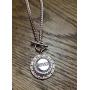 My Prime Gifts Snap Jewelry Rose Gold Toggle Rhinestone Halo Necklace 28'' Holds 18-20mm Snaps