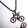 U7 Men Cool Bicycle Jewelry Stainless Steel Wheat Chain Bike Pendant Necklaces