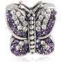 Sparkling Sparkling Butterfly with Australian Crystals Charm 925 Sterling Silver Bead for European Compatible Brand Bracelet