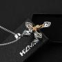 HZMAN Crucifix Pendant stainless Steel INRI Cross Necklace Religious Men Jewelry Gift, with 22 + 2 Inch Chain