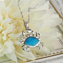 Belinda Jewelz Womens Sterling Silver Cute Sea Crab Design Pendant Necklace