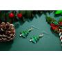 RareLove Green Christmas Tree with Star Red Rhinestone Pierced Dangle Earrings CZ Crystal Silver Plated Alloy Holiday For Women Girls