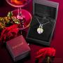 Kate Lynn for Women Necklace Heart to Heart Pendant Made with Crystals from Austria and Cubic Zirconia Jewelry for Mom Birthday Gifts for Her 17''+2'' with Gift Box