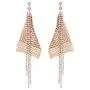 Solememo Gold Tone Elegant Geometric Long Tiered Chandelier Dangle Earrings with Faux Pear Gold DIsc Mesh Metal Crystals Tassel Statement Drop Earrings for Women Teen Girls (Gold Mesh)