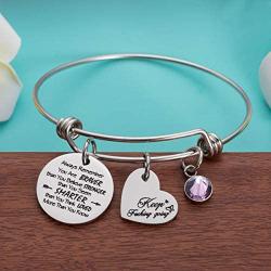 Raysunfook Birthstone Always Remember You are Braver Than You Believe Inspirational Gifts Feminism Charm Bracelets for Women