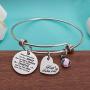 Raysunfook Birthstone Always Remember You are Braver Than You Believe Inspirational Gifts Feminism Charm Bracelets for Women