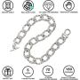 LecAit Cuban Link Chain for Men,Mens 182420MM Iced Out Hip Hop Silver Tone CZ Miami Cuban Link Chain Choker Necklace for Women