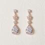 SWEETV Pearl Drop Earrings for Women,Bridesmaids,Brides -Teardrop Crystal Rhinestones Cubic Zirconia Earrings Dangling