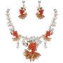 EVER FAITH Lovely Carp Wave Austrian Crystal Necklace Earrings Set