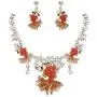EVER FAITH Lovely Carp Wave Austrian Crystal Necklace Earrings Set EVER FAITH Lovely Carp Wave Austrian Crystal Necklace Earrings Set