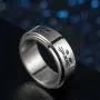 IFUAQZ Mens Womens Stainless Steel Spinner Ring 8MM Animal Cute Kitty Cat Band Stress Relief