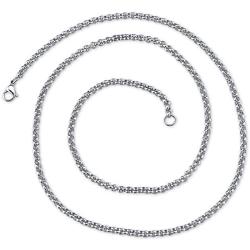 Peora 2mm Stainless Steel Rolo Chain Necklace Available in 16, 18, 20 and 22 inch Length