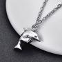 FCZDQ Double Dolphin Starfish Cremation Jewelry Urn Ashes Necklace Memorial Keepsake