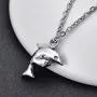FCZDQ Double Dolphin Starfish Cremation Jewelry Urn Ashes Necklace Memorial Keepsake
