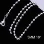Greendou Fashion Jewelry 925 Sterling Silver 3mm Popcorn Beads Chain Necklace for Men Women (16 inch) Greendou Fashion Jewelry 925 Sterling Silver 3mm Popcorn Beads Chain Necklace for Men Women (16 inch)