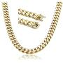 24K Gold Cuban Link Chain Necklace for Men Women Real 14MM 14K Karat Diamond Cut Heavy w Solid Thick Plated Clasp US Made