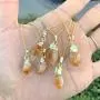 Genuine 925 Sterling Silver Small Tiny Raw Amethyst Citrine Gemstone Necklace 18 inch Healing Crystals Chakra Stones Fine Jewelry Women Girls Birthday Mothers Gifts
