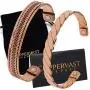 Copper Bracelets for Arthritis - for Men and Women 100% Copper with Therapy Magnets - Effective and Natural Relief for Joint Pain and Arthritis - Set of 2(Twisted with Inlay)
