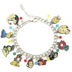Beauty and the Beast sleeping beauty Belle Tangled Cinderell Snow White little mermaid Mulan Princess Bracelet Gifts for Women girl