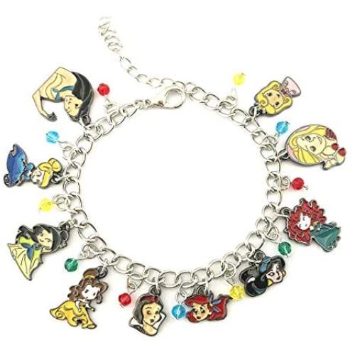 Beauty and the Beast sleeping beauty Belle Tangled Cinderell Snow White little mermaid Mulan Princess Bracelet Gifts for Women girl