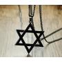 Jewish Religious Symbol Jewelry Stainless Steel Star of David Hexagram Pendant Necklace for Men