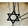 Jewish Religious Symbol Jewelry Stainless Steel Star of David Hexagram Pendant Necklace for Men