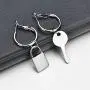 Asymmetric Key Lock Hoop Dangle Earrings Minimalist Geometric Big Circle Round Hook Drop Earring Women Fashion Ear Jewelry