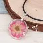 JGFinds Dried Flower Necklace 3 Pack, Resin and Cowhide - Actual Flower